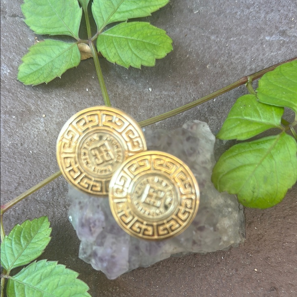 Givenchy Gold Medallion Earrings